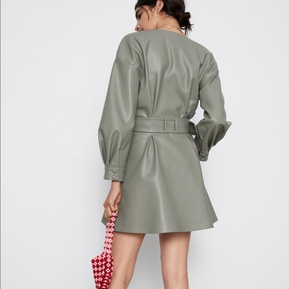 ZARA Faux Leather Dress - Picture 5 of 7